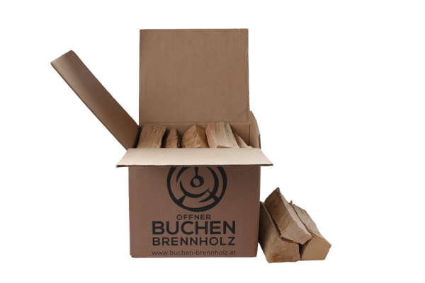 Brennholz Buche Premium ohne Rinde - 25 cm - Karton – Bild 2
