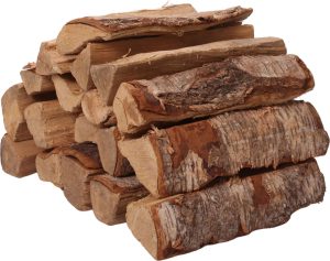 Brennholz Birke Premium mit Rinde - 33 cm - Karton