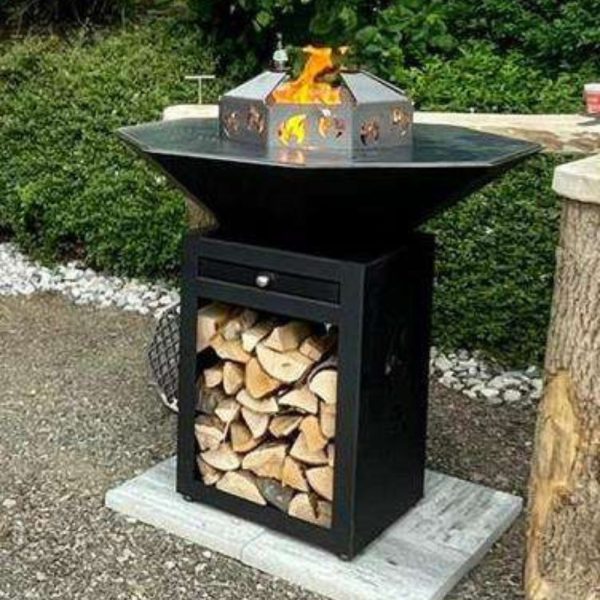 Feuerplatten BBQ 8-eckig mit Deckel – Funktion trifft Design – Bild 4