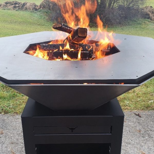 Feuerplatten BBQ 8-eckig mit Deckel – Funktion trifft Design – Bild 3