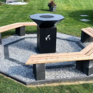 Feuerplatten BBQ 8-eckig mit Deckel – Funktion trifft Design